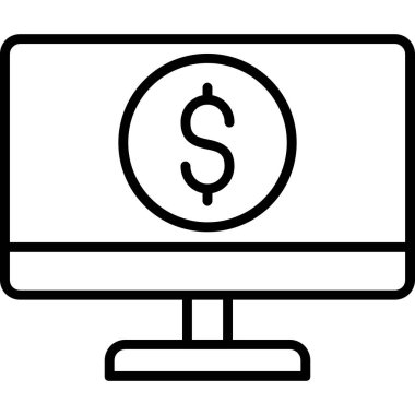 dolar sembollü bir bilgisayar vektör illüstrasyon tasarımı