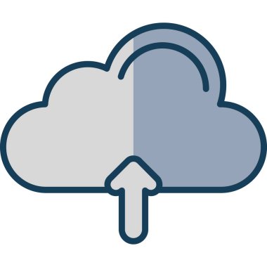 Bulut indirme. Web simgesi basit illüstrasyon