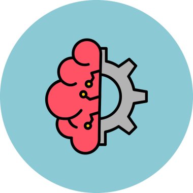 Beyin. Web simgesi basit illüstrasyon