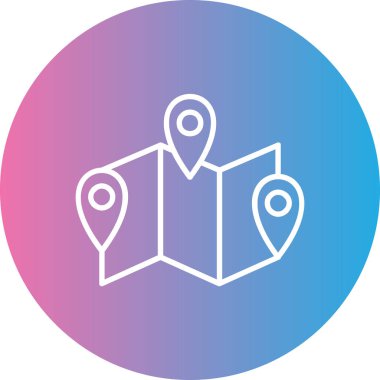 harita simgesinin vektör illüstrasyonu