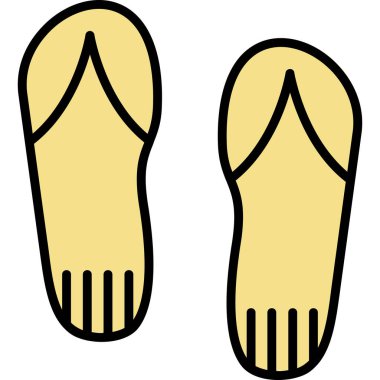 Terlik ikonu. Dış hat flops vektör simgesi rengi düz izole