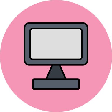 Masaüstü bilgisayar kutsal kişilerin resmi, vektör çizim