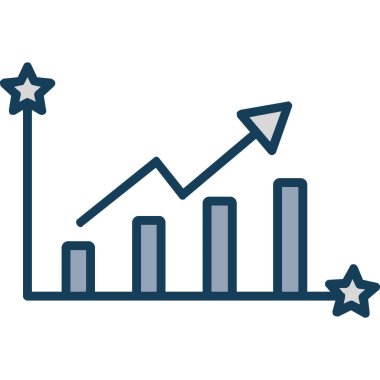 iş grafiği simgesi, vektör illüstrasyonu