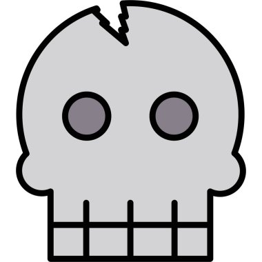 ölüm kafatası ikonu vektör illüstrasyonu