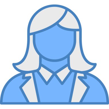 Kadın. Web simgesi basit illüstrasyon