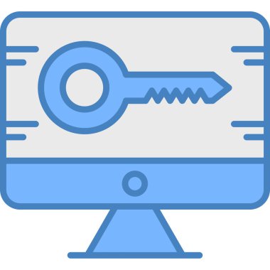 Bilgisayar anahtarı simgesi ile doldurulmuş ana hat biçimi