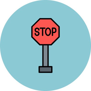 Vektör simge işareti simge vektör çizim kişisel ve ticari kullanım için durdurmak..