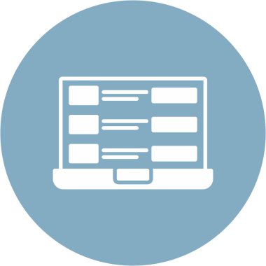 Bir dizüstü bilgisayar simgesinin vektör illüstrasyonu