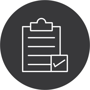 Kontrol listesi simgesi, vektör illüstrasyonu