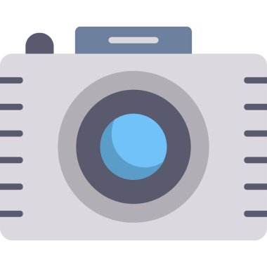 Fotoğraf makinesi simgesi. Web tasarımı için fotoğraf makinesi vektör simgelerinin düz çizimi