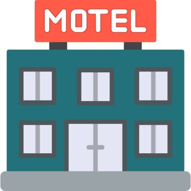 Otelde. Web simgesi basit illüstrasyon