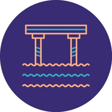 Bir havuz simgesinin vektör illüstrasyonu