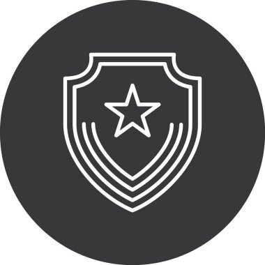 Kalkan simgesi, vektör çizimi. düz tasarım biçimi