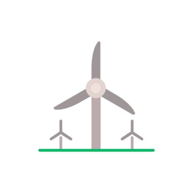 Yel değirmeni vektör renk çizgisi düz simgesi