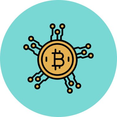 bitcoin. Web simgesi basit illüstrasyon