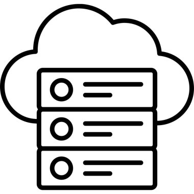 bulut hesaplama simgesi, vektör illüstrasyonu