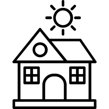 Ev ikonu. Basit tasarım. vektör illüstrasyonu.