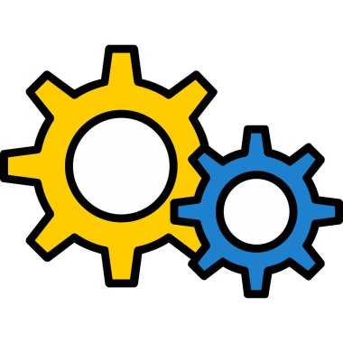 Dişliler ve dişliler izole edilmiş simge