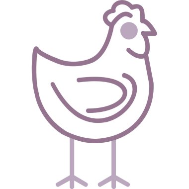 tavuk vektörü ince çizgi simgesi, işaret, illüstrasyon