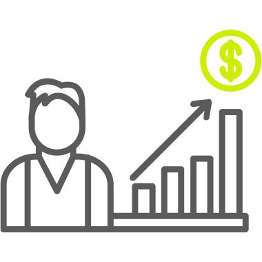 İş adamı düz simgesi, vektör illüstrasyonu