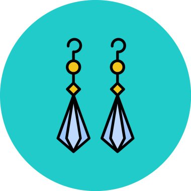 Küpeler. Web simgesi basit illüstrasyon