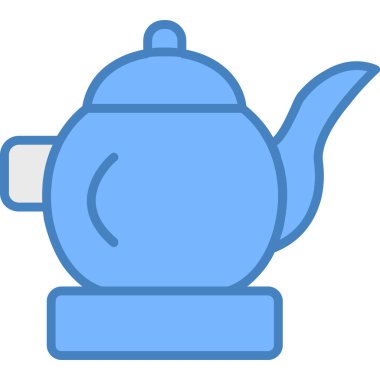 çaydanlık simgesi, basit vektör illüstrasyonu