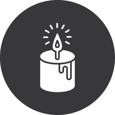 mum ışığı vektör illüstrasyonu, simge ve düzenlenebilir katı simge