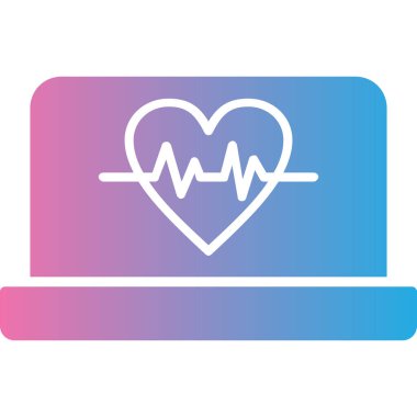 kalp atışı simgesi, vektör illüstrasyonu