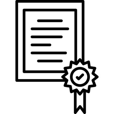 Sertifika vektör simgesi. özet çizimi sertifika ve tasarım için beyaz arkaplanda izole edildi.