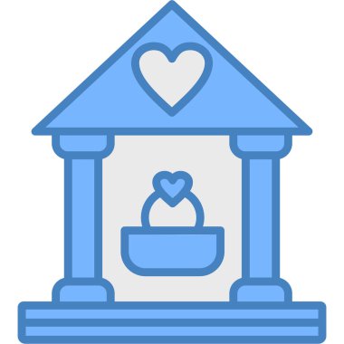 Aşk Evi simgesinin vektör illüstrasyonu