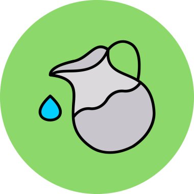 su damlası ana hatları doldurulmuş vektör simgesi dekoru