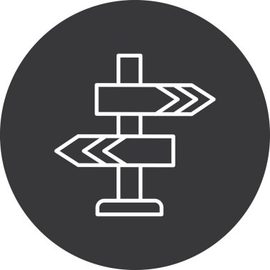 Yönlendirme simgesi. Web tasarımı için yol vektör sembolünün basit çizimi