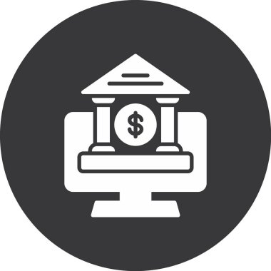 Banka simgesi, vektör illüstrasyonu