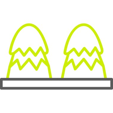 Kurdele çizgisi ikonlu paskalya yumurtaları. vektör illüstrasyonu.