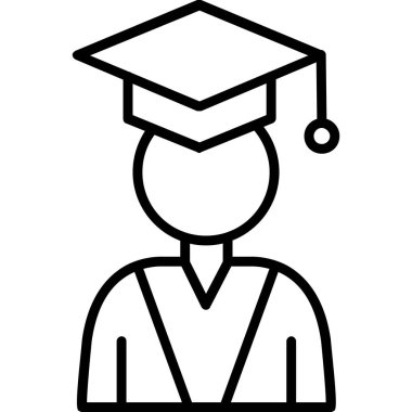 yüksek lisans öğrencisi simgesi, vektör illüstrasyonu