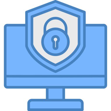 İnternet güvenlik kilidi simgesi - taslak biçimi