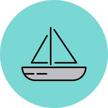 tekne ikonu vektör illüstrasyonu