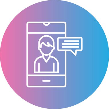 Mobil sohbet simgesi vektör illüstrasyonu