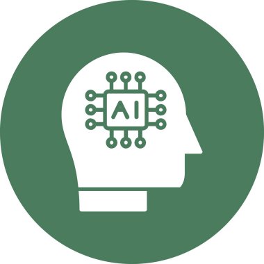 Yapay zeka ikonu vektör illüstrasyonu