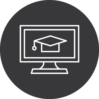 Eğitim ve teknoloji konsepti ikonu, vektör illüstrasyonu