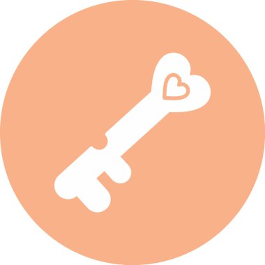 anahtar kalp ikonu ana hatlar biçiminde