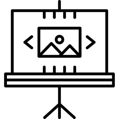 Video konferans ikonu. Beyaz arkaplanda izole edilmiş web tasarımı için özet video konferans vektör simgesi