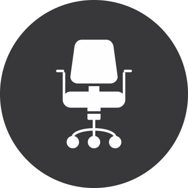 ofis sandalyesi simgesi, vektör illüstrasyonu