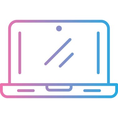 Dizüstü bilgisayar simgesinin vektör çizimi