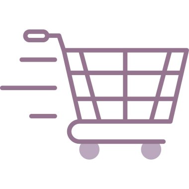 Alışveriş arabası simgesi, vektör illüstrasyonu