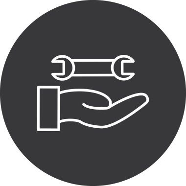 Holding bir sikke simge, vektör çizim el