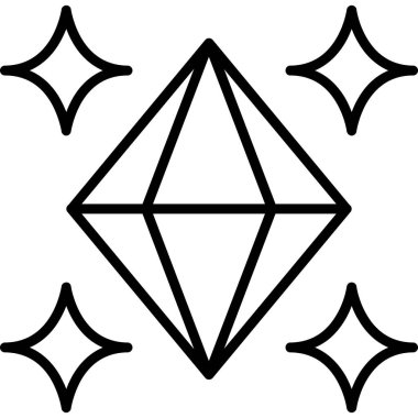 Elmas ikonu. Beyaz arkaplanda izole edilmiş web tasarımı için taslak elmas vektör simgesi