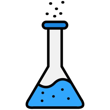matara laboratuvar simgesi renk ana hatları vektörü
