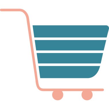 Alışveriş arabası simgesi, vektör illüstrasyonu