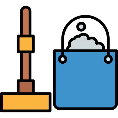 kova temizleme kovası simgesi - taslak biçimi